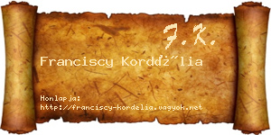 Franciscy Kordélia névjegykártya